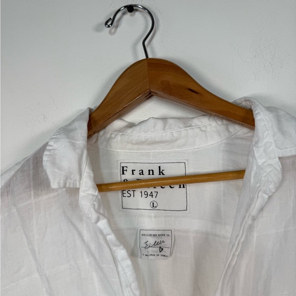 Frank & Eileen - Eileen Woven Button Up in White Textured Windowpane - Picture 3 of 8